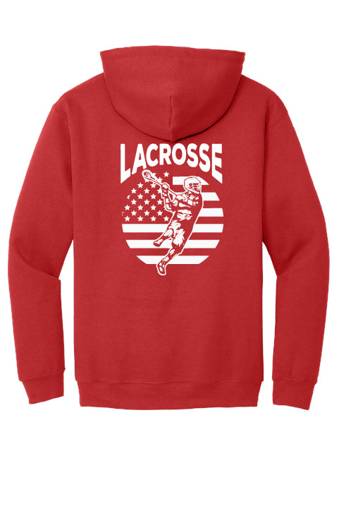 Lacrosse Flag Back Hoodie Adult