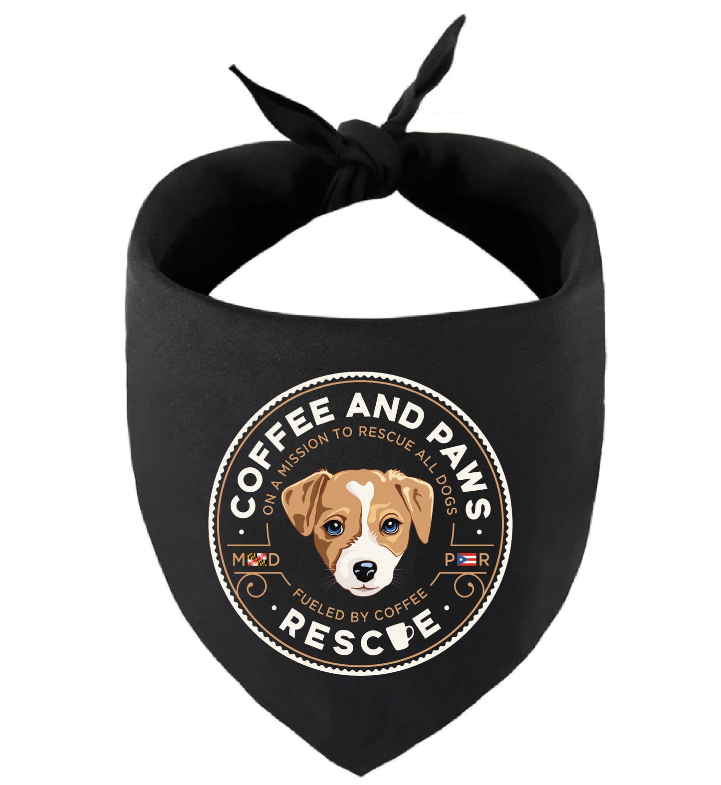Coffee and Paws Dog Bandana