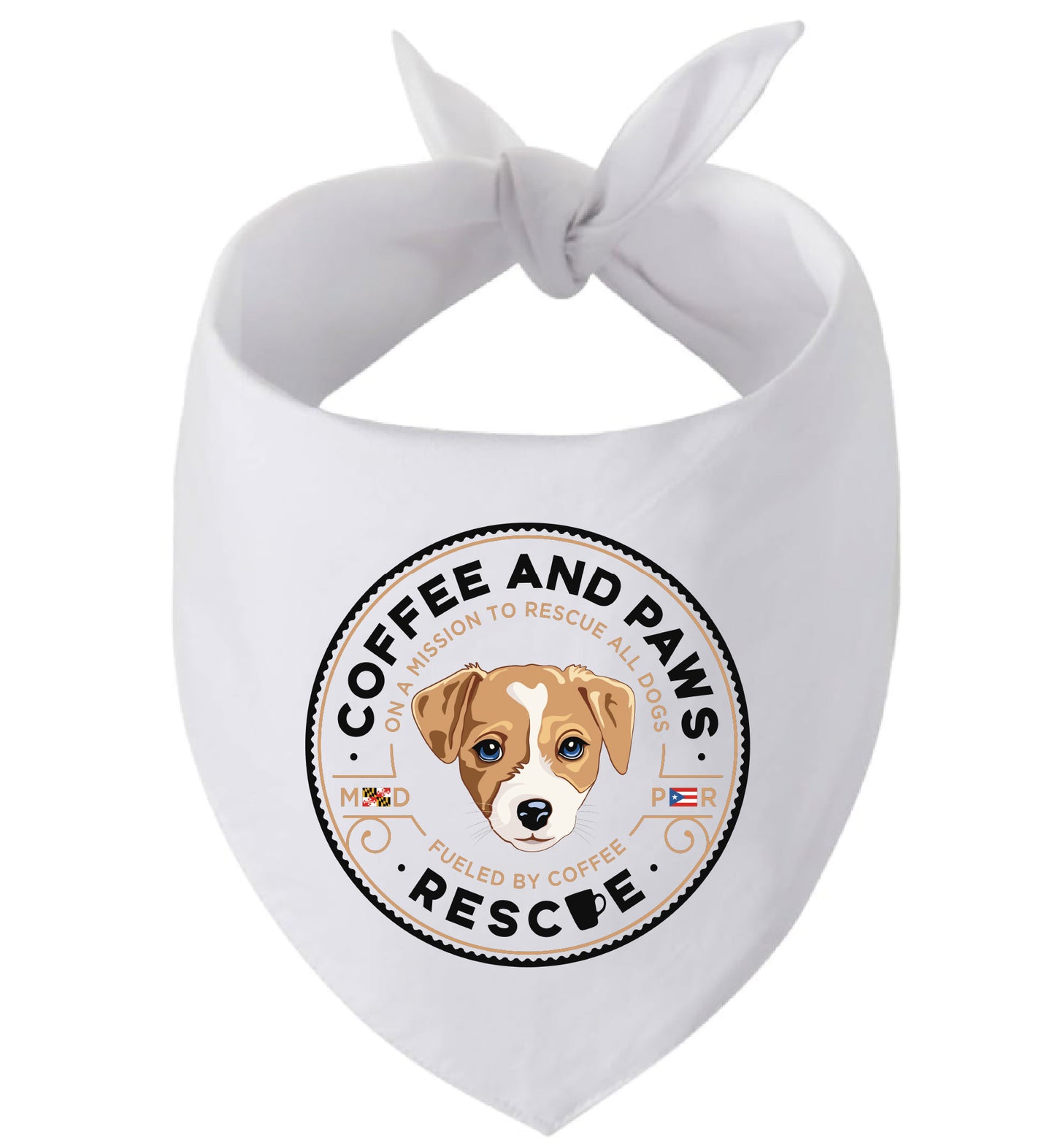 Coffee and Paws Dog Bandana