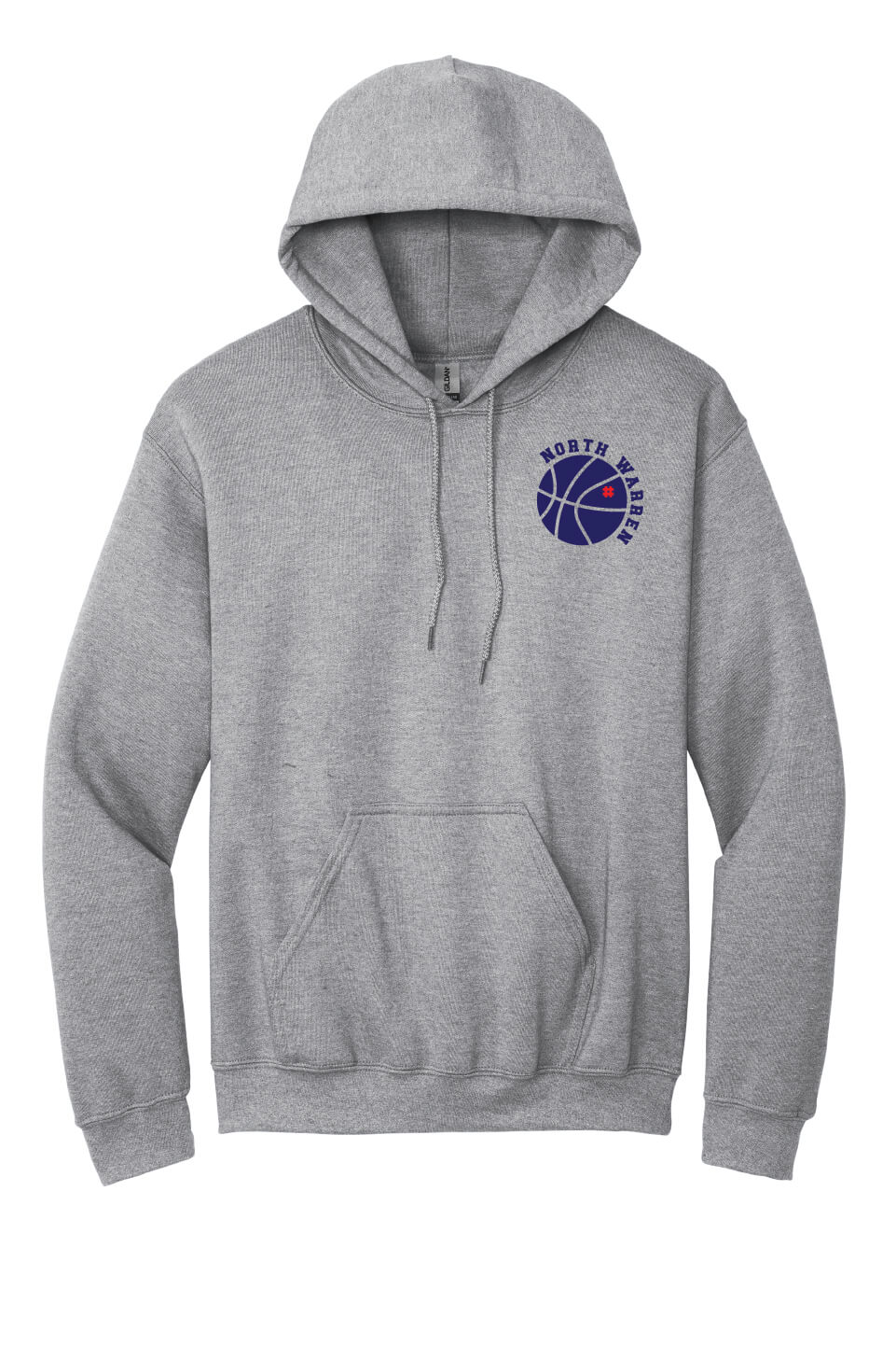 North Warren Basketball Hoodie gray, front