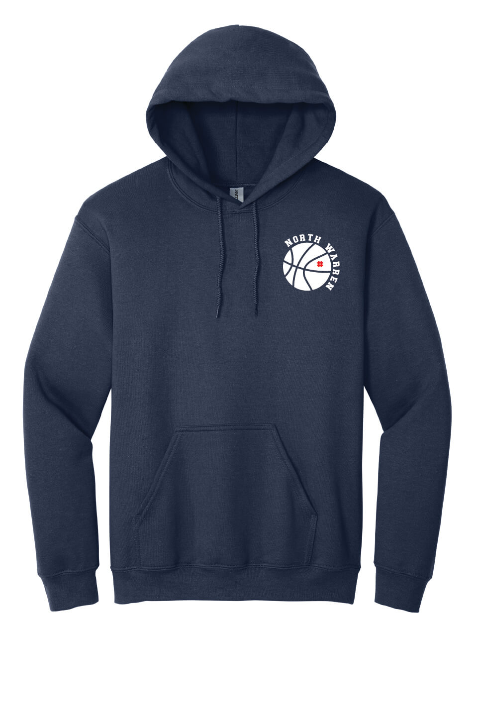 North Warren Basketball Hoodie navy, front
