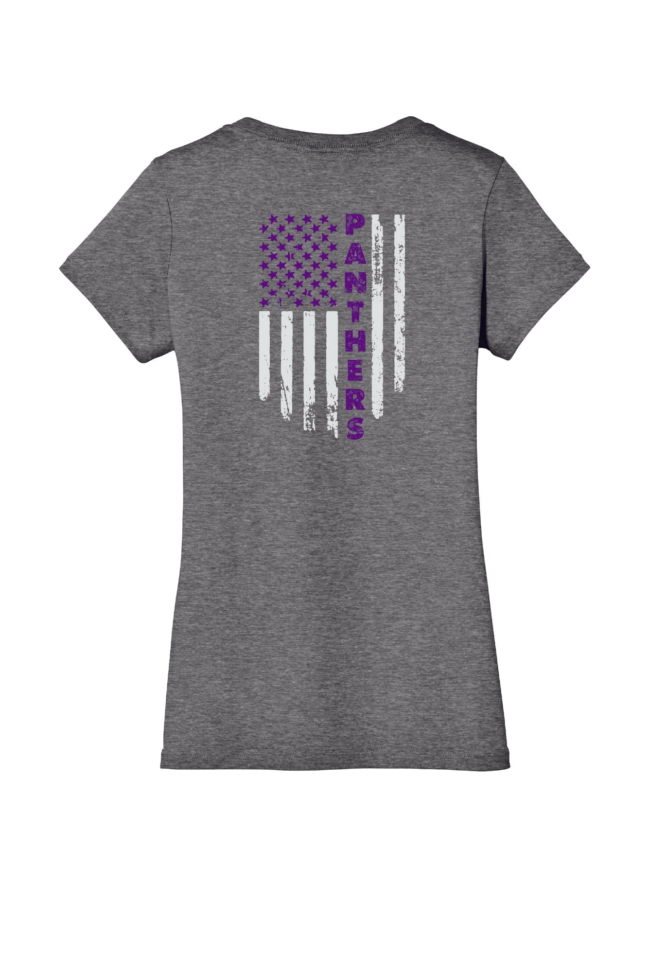 Flag Back Ladies V-Neck Short Sleeve T-Shirt