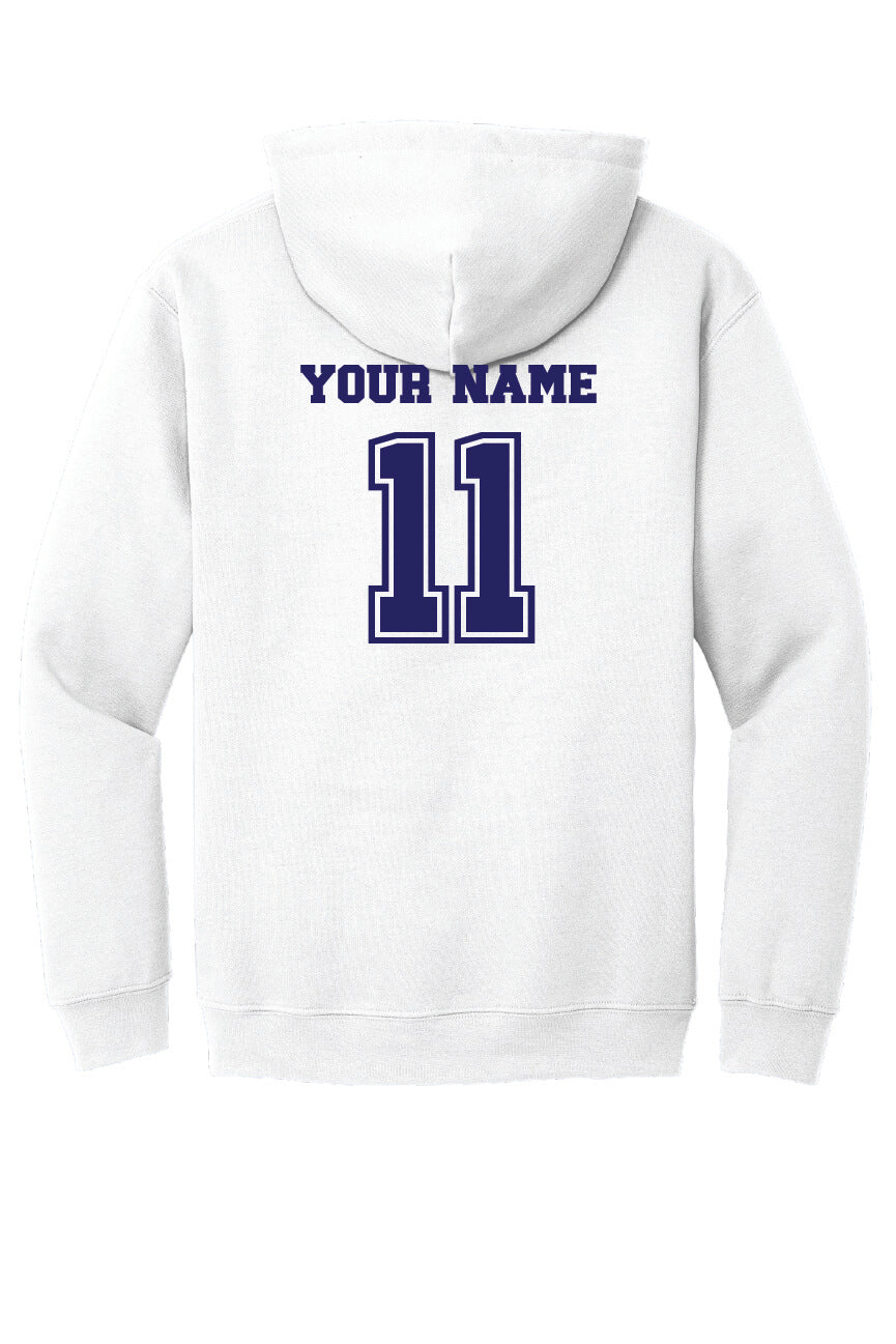 North Warren Basketball Hoodie white, back