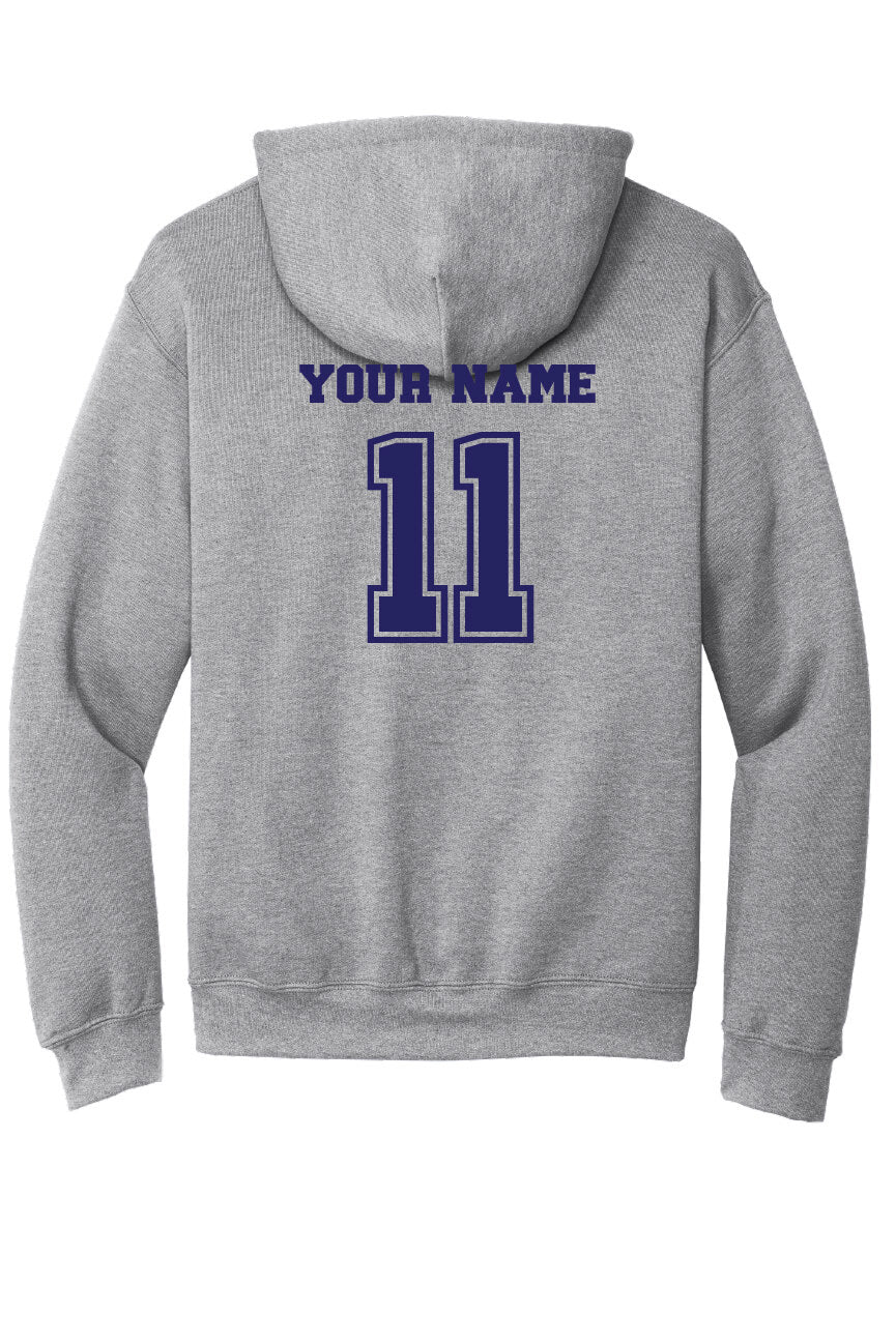 North Warren Basketball Hoodie (Youth) gray, back