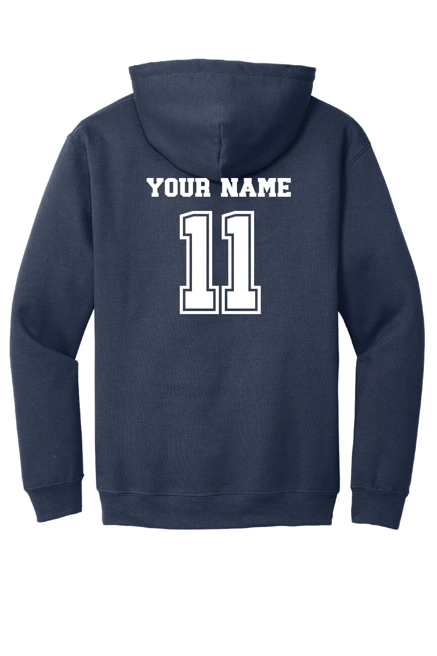 North Warren Basketball Hoodie (Youth) navy, back