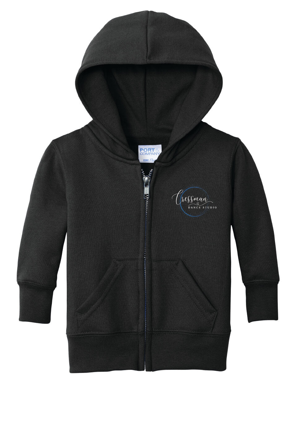 Full Zip Hoodie (Infant & Toddler) black with blue logo