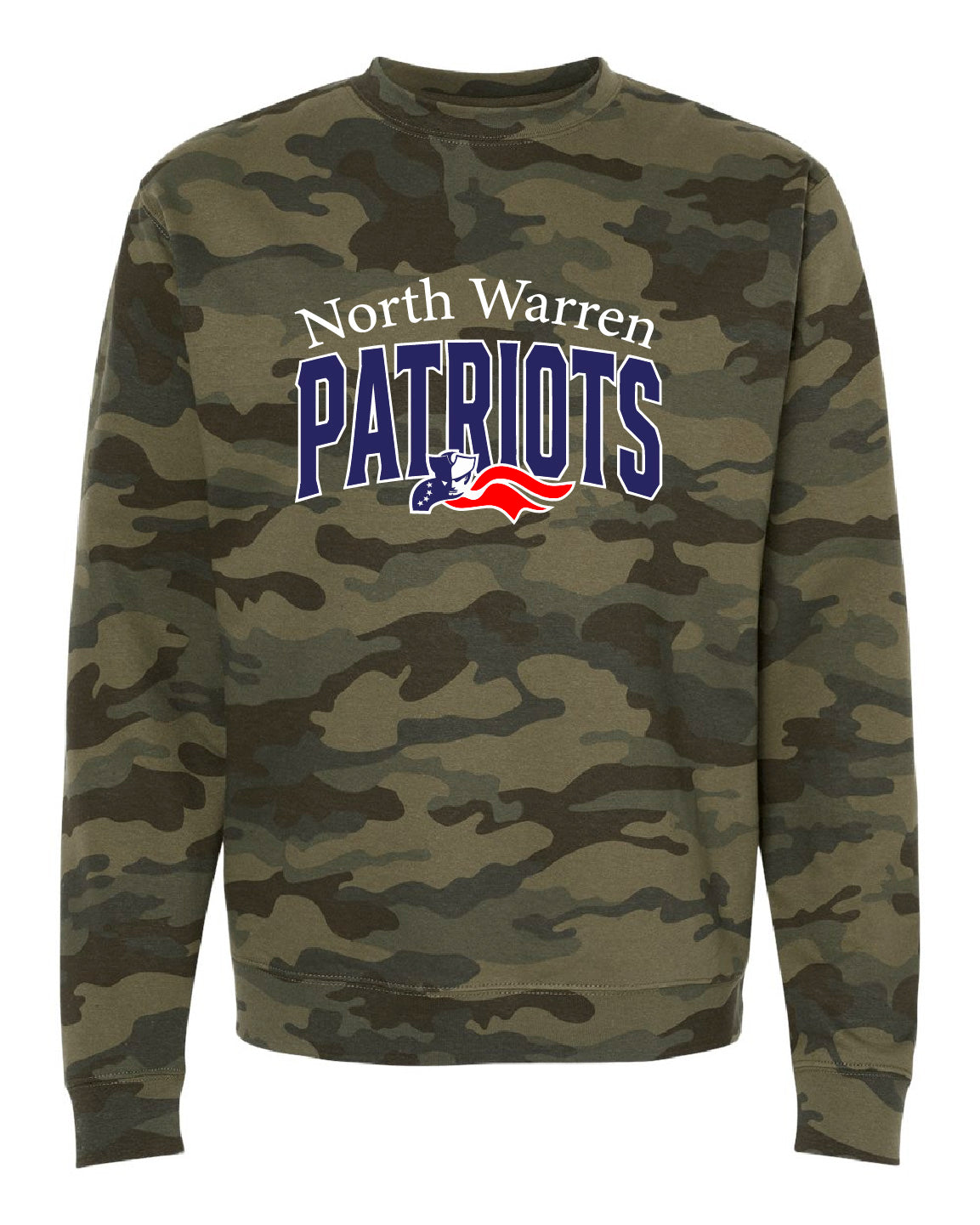 Camo North Warren Patriots Crewneck Sweatshirt-LIMITED TIME ONLY