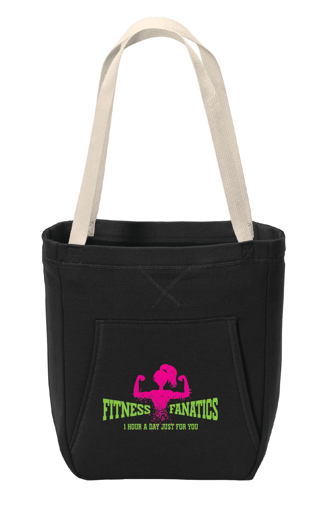Tote pink & green logo