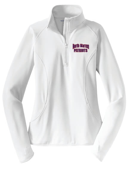 Sport Tek Ladies Zip Pullover North Warren Patriots white