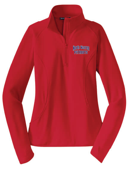 Sport Tek Ladies Zip Pullover North Warren Patriots red