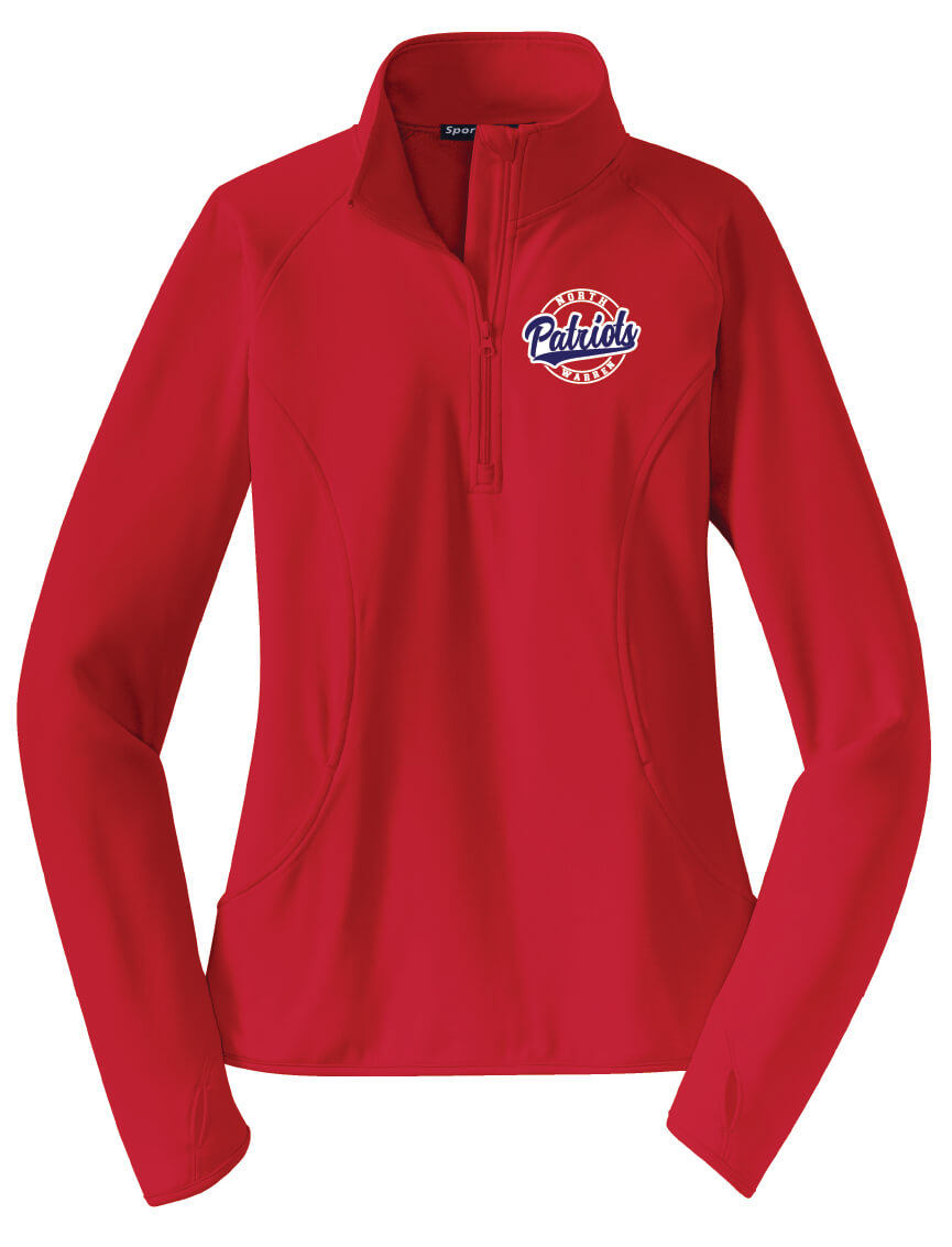 Sport Tek Ladies Zip Pullover Patriots red