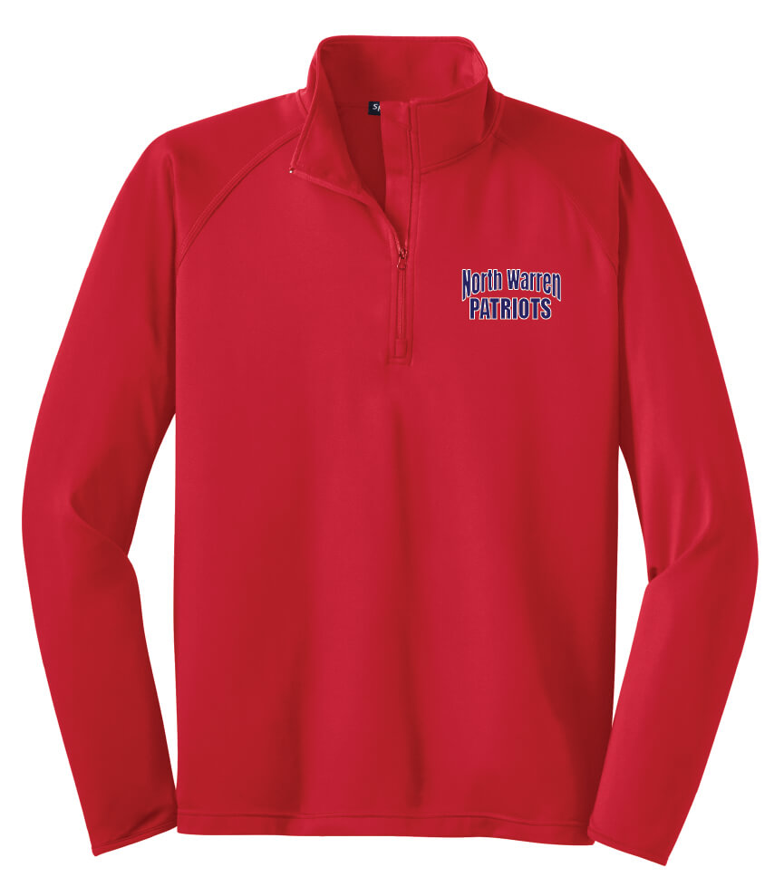 Sport Tek Mens Zip Pullover North Warren Patriots White red