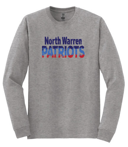 North Warren Patriots Ombre Long Sleeve T-Shirt gray