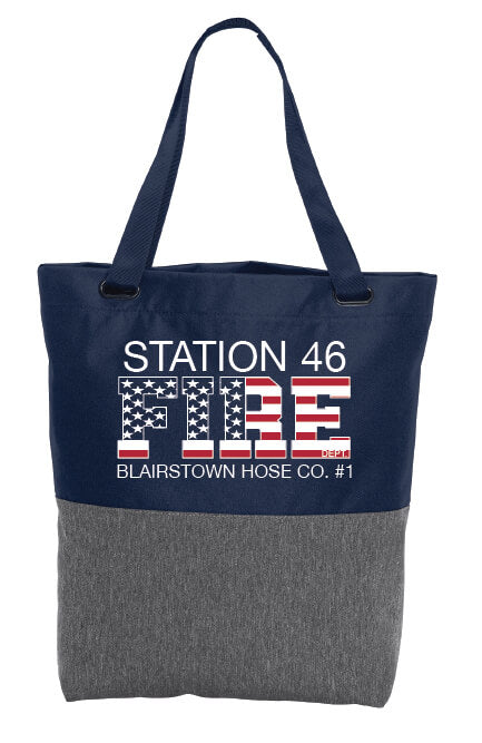 Tote blue back
