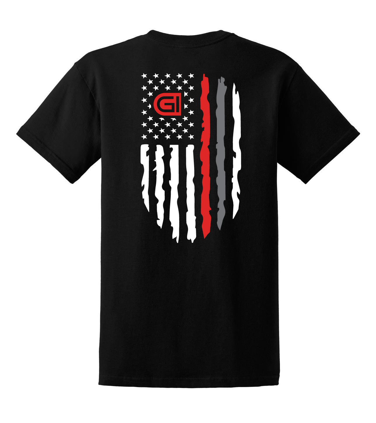 Gildan® Adult Short Sleeve T-shirt - Logo front / Flag on back