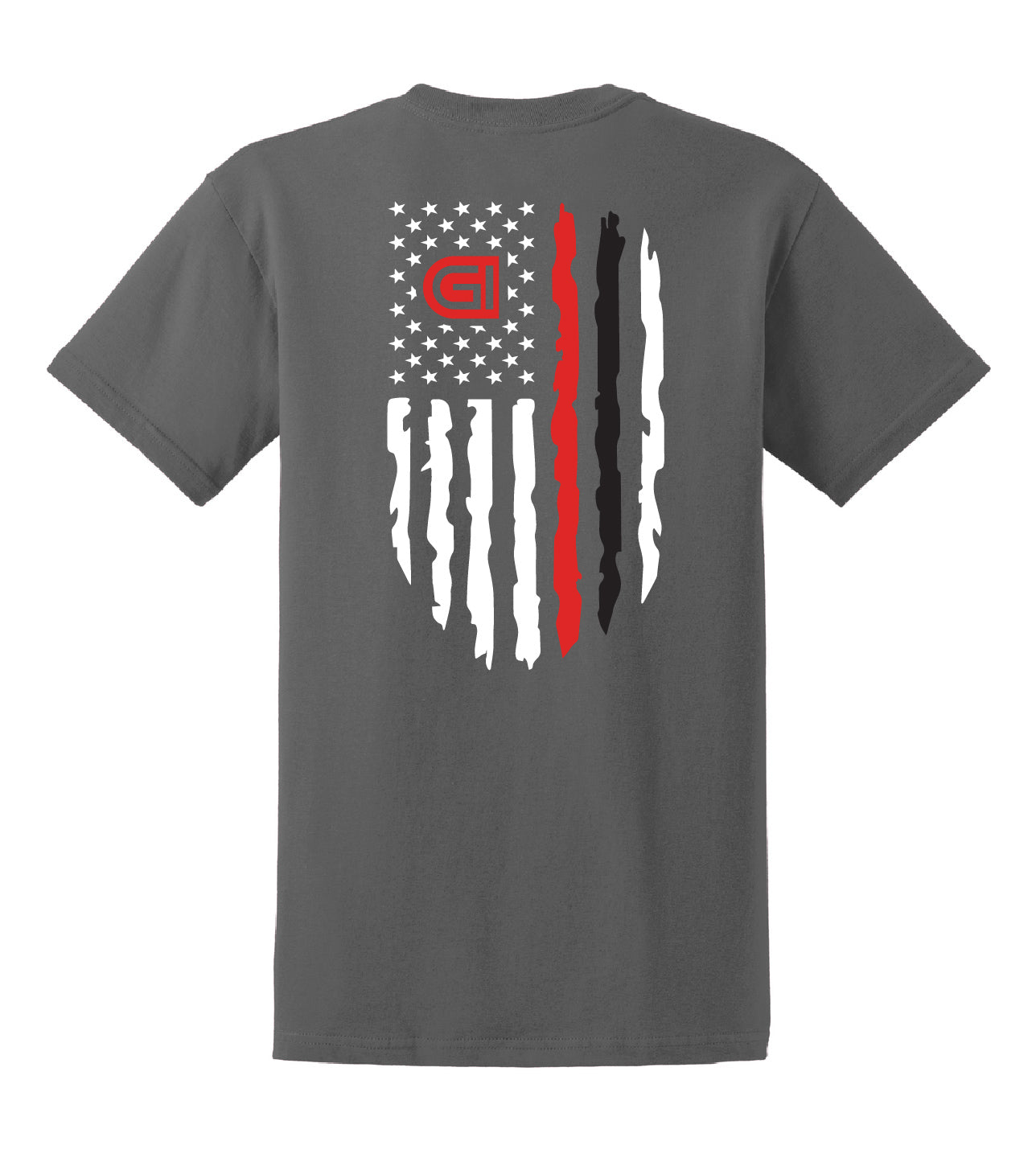 Gildan® Adult Short Sleeve T-shirt - Logo front / Flag on back