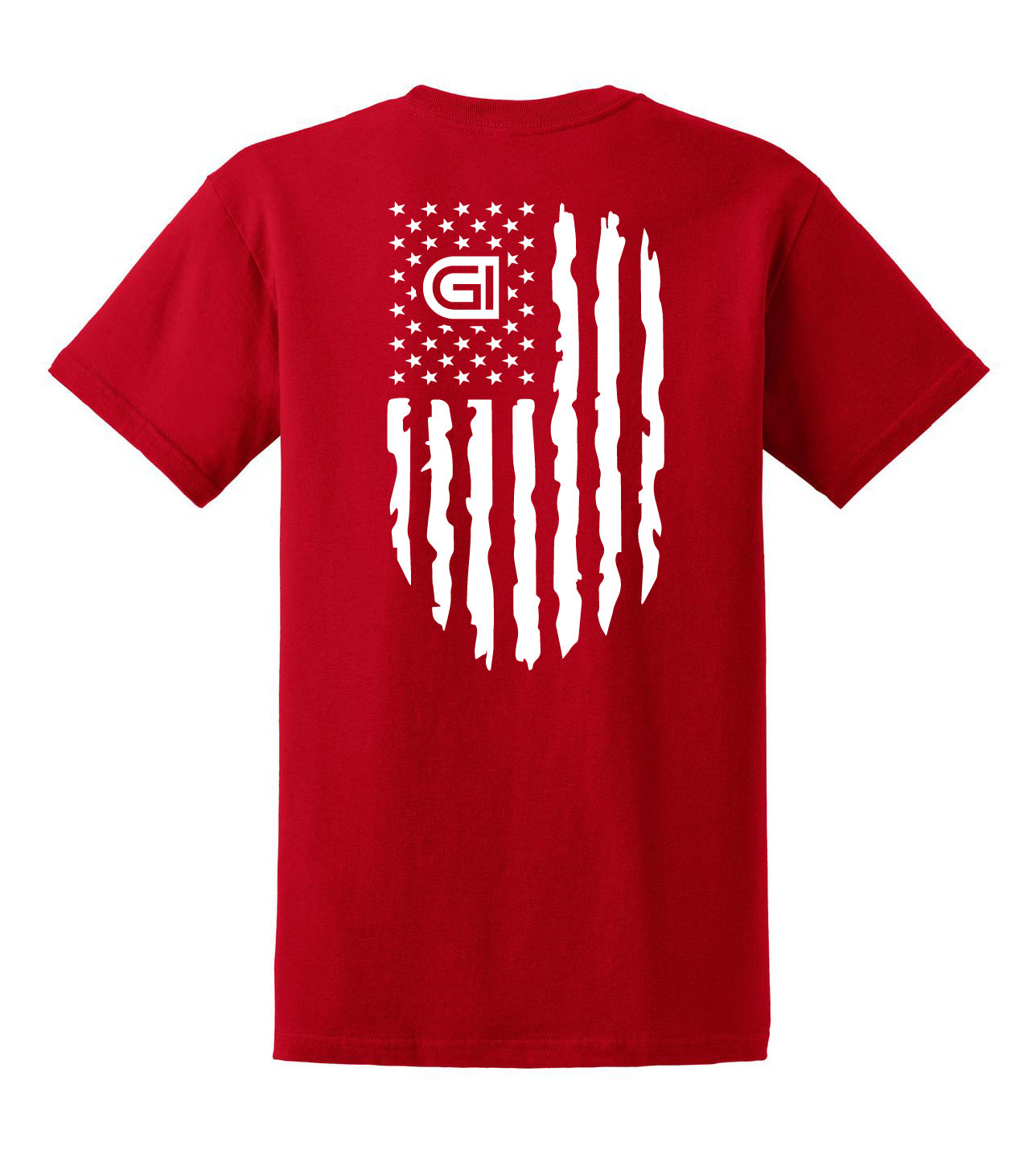 Gildan® Adult Short Sleeve T-shirt - Logo front / Flag on back