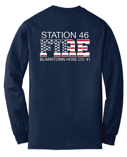 Long Sleeve T-Shirt navy back