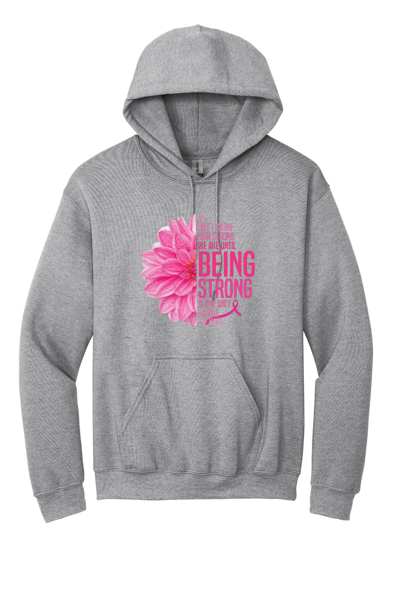 Flower Quote Hoodie gray