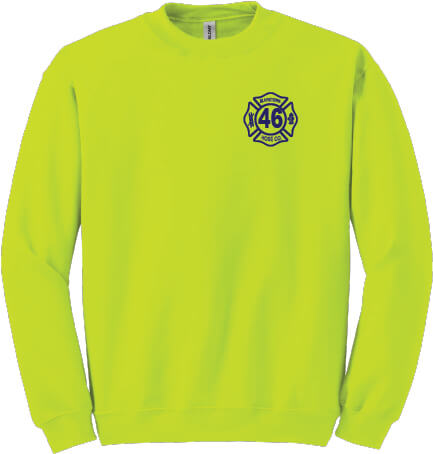 Gildan Crewneck Sweatshirt safety green front