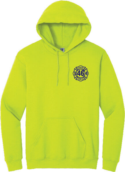 Hoodie safety green front