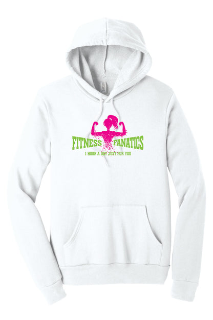 Bella Canvas Hoodie (White) with green logo