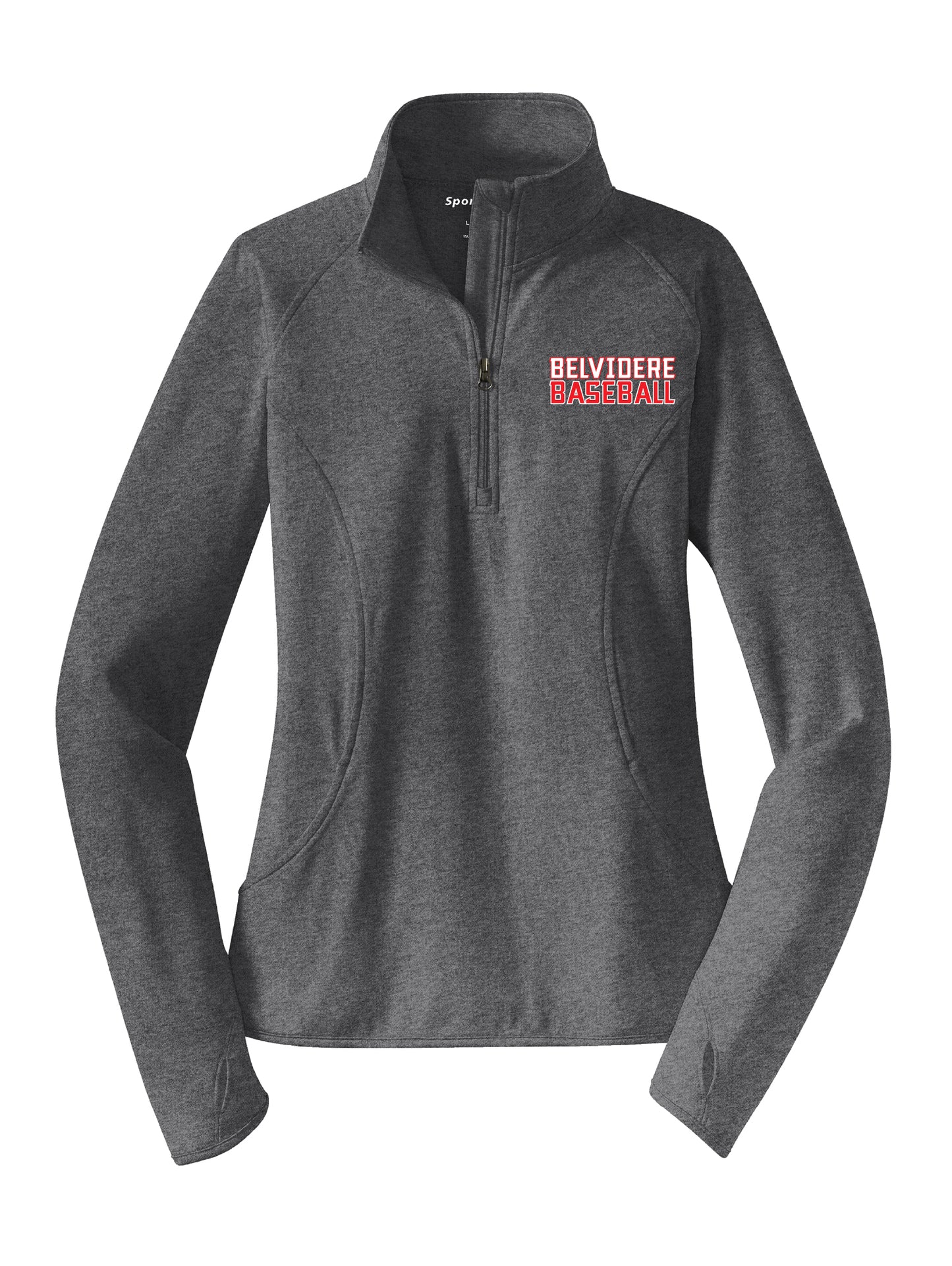 Ladies Belvidere Baseball Sport Tek 1/4 Zip Sweatshirt