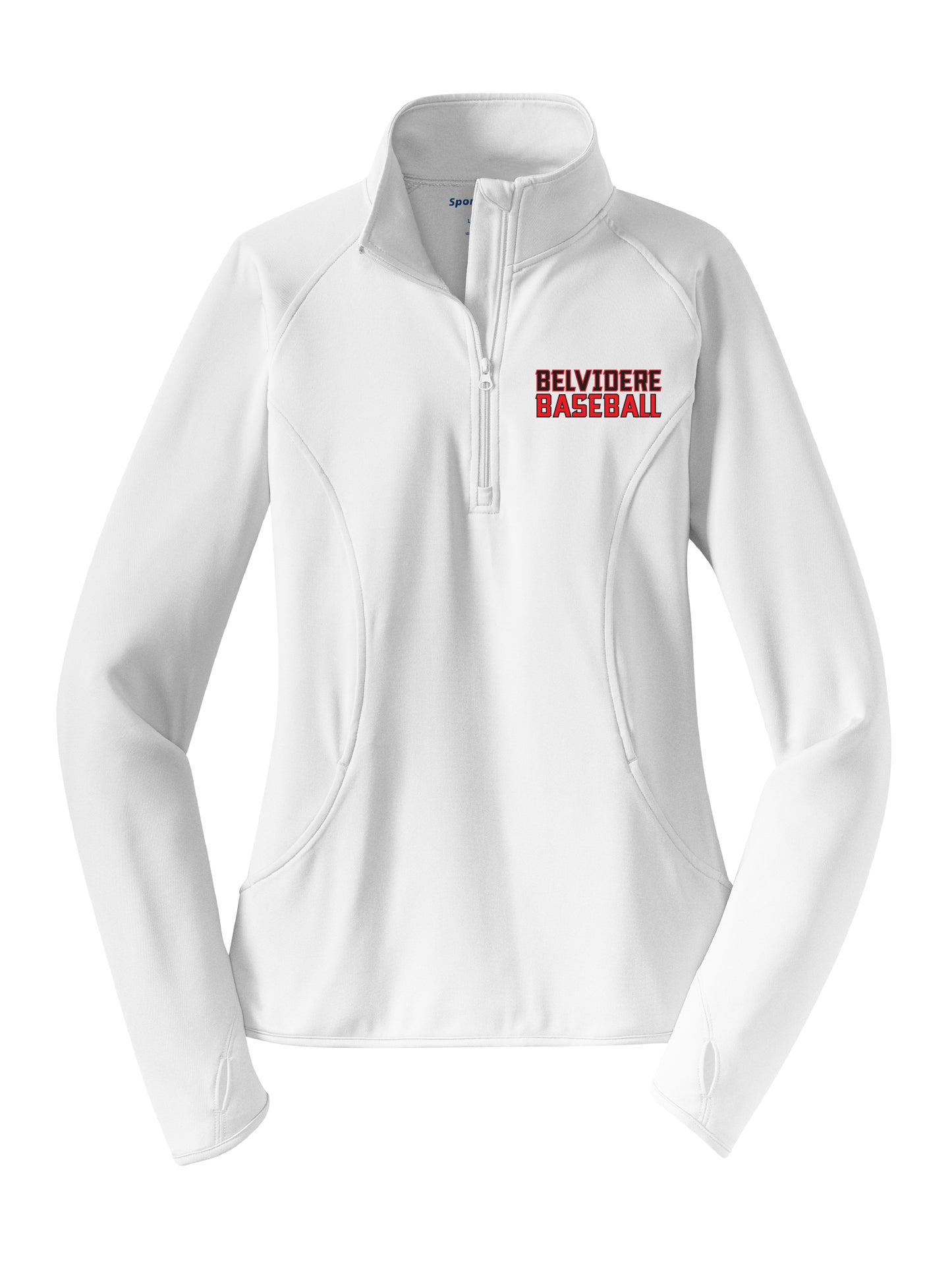Ladies Belvidere Baseball Sport Tek 1/4 Zip Sweatshirt
