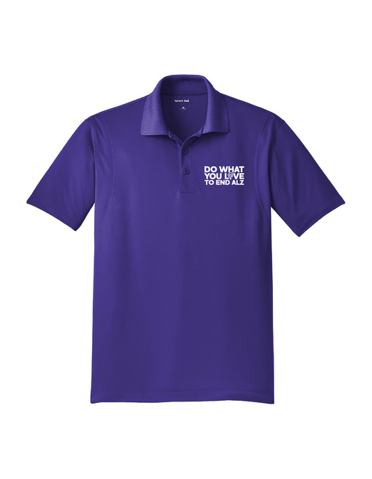 Do What You Love to End ALZ  Mens Short Sleeve Sport-Wick Polo
