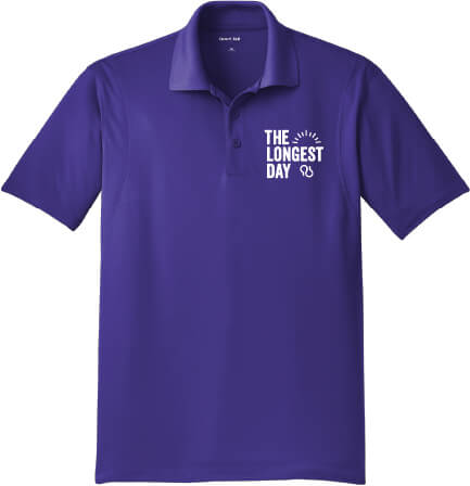 The Longest Day Short Sleeve Sport-Wick Polo Mens purple