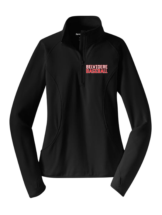 Ladies Belvidere Baseball Sport Tek 1/4 Zip Sweatshirt