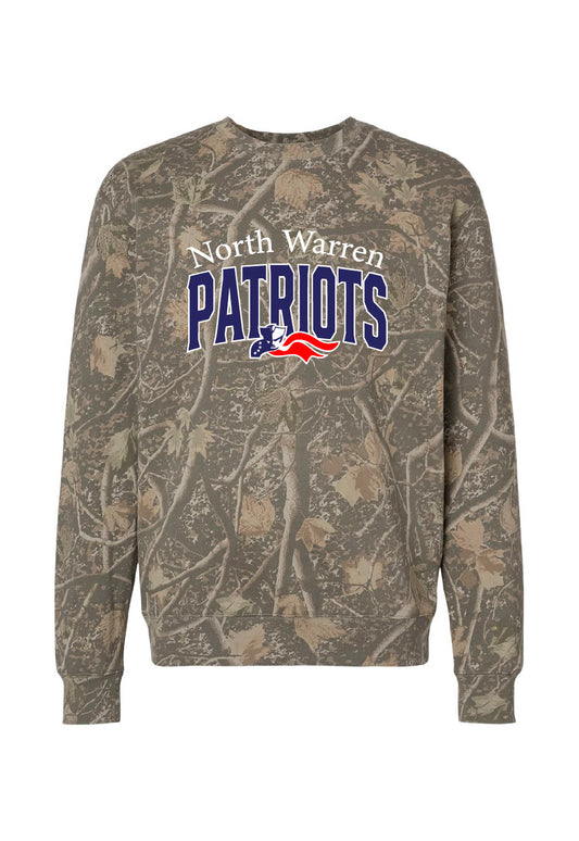 Camo North Warren Patriots Crewneck Sweatshirt-LIMITED TIME ONLY