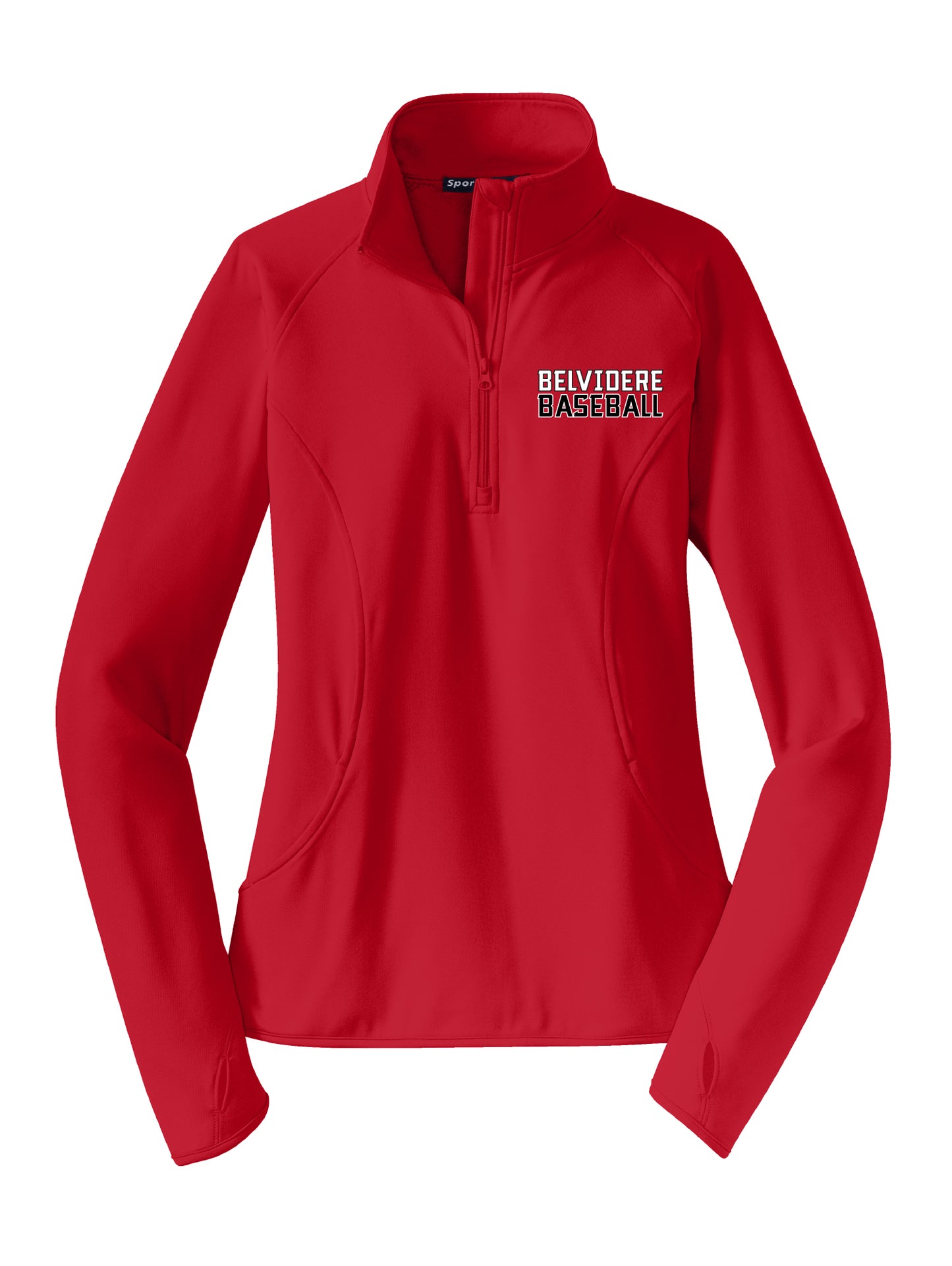 Ladies Belvidere Baseball Sport Tek 1/4 Zip Sweatshirt