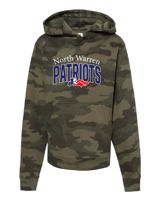 Youth Camo North Warren Patriots Hoodie-LIMITED TIME ONLY