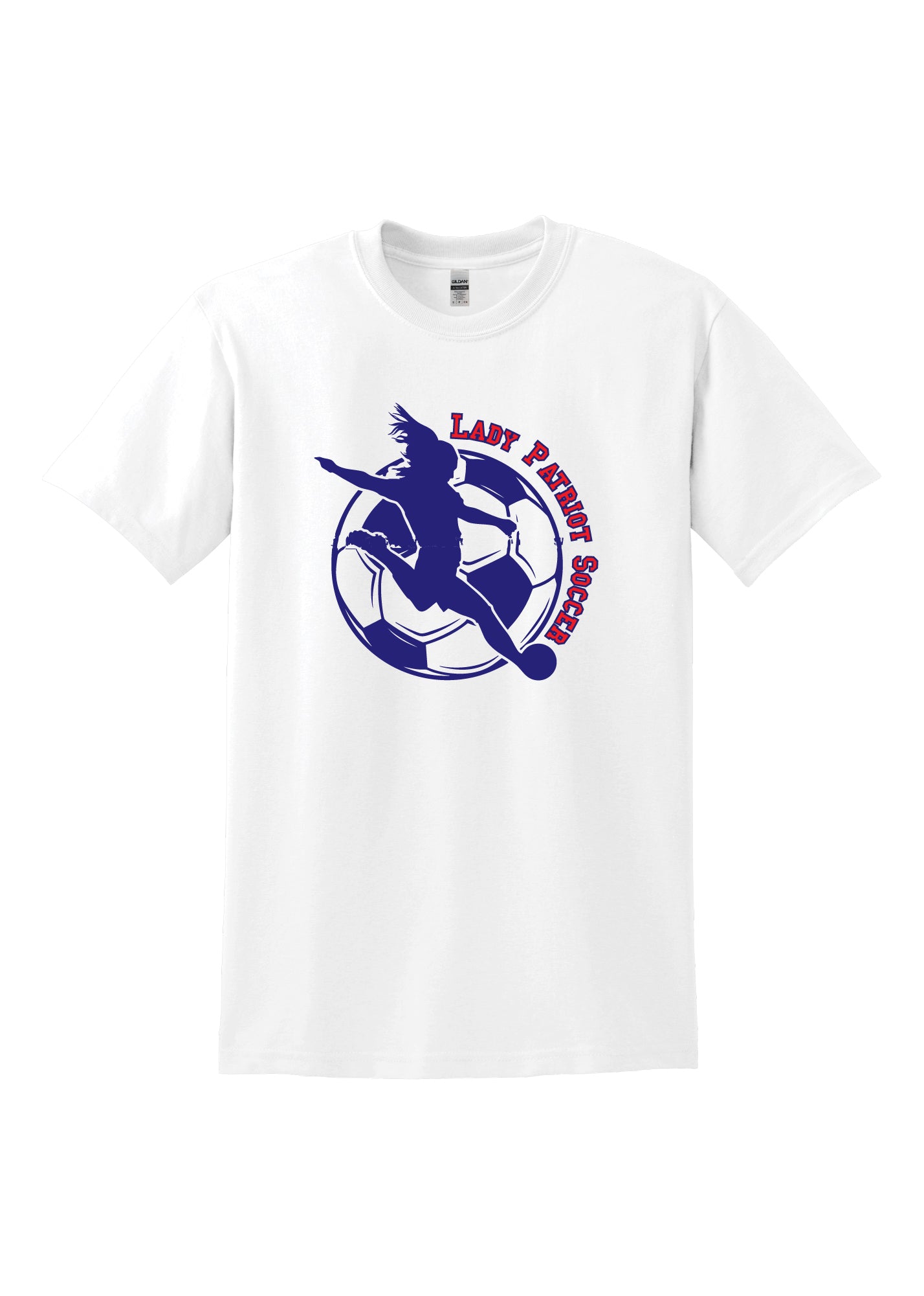 Lady Patriot Soccer Ball Short Sleeve T-Shirt