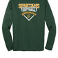 Spartans Softball Sport Tek Competitor Long Sleeve Shirt green, back