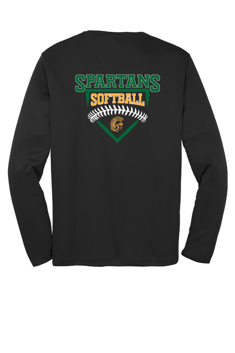 Spartans Softball Sport Tek Competitor Long Sleeve Shirt (Youth)