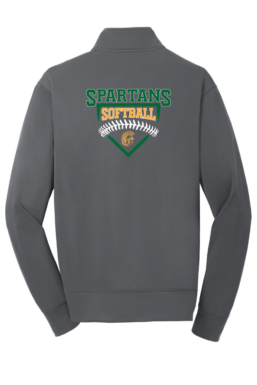 Spartans Sport Wick Full Zip Jacket (Youth) gray, back