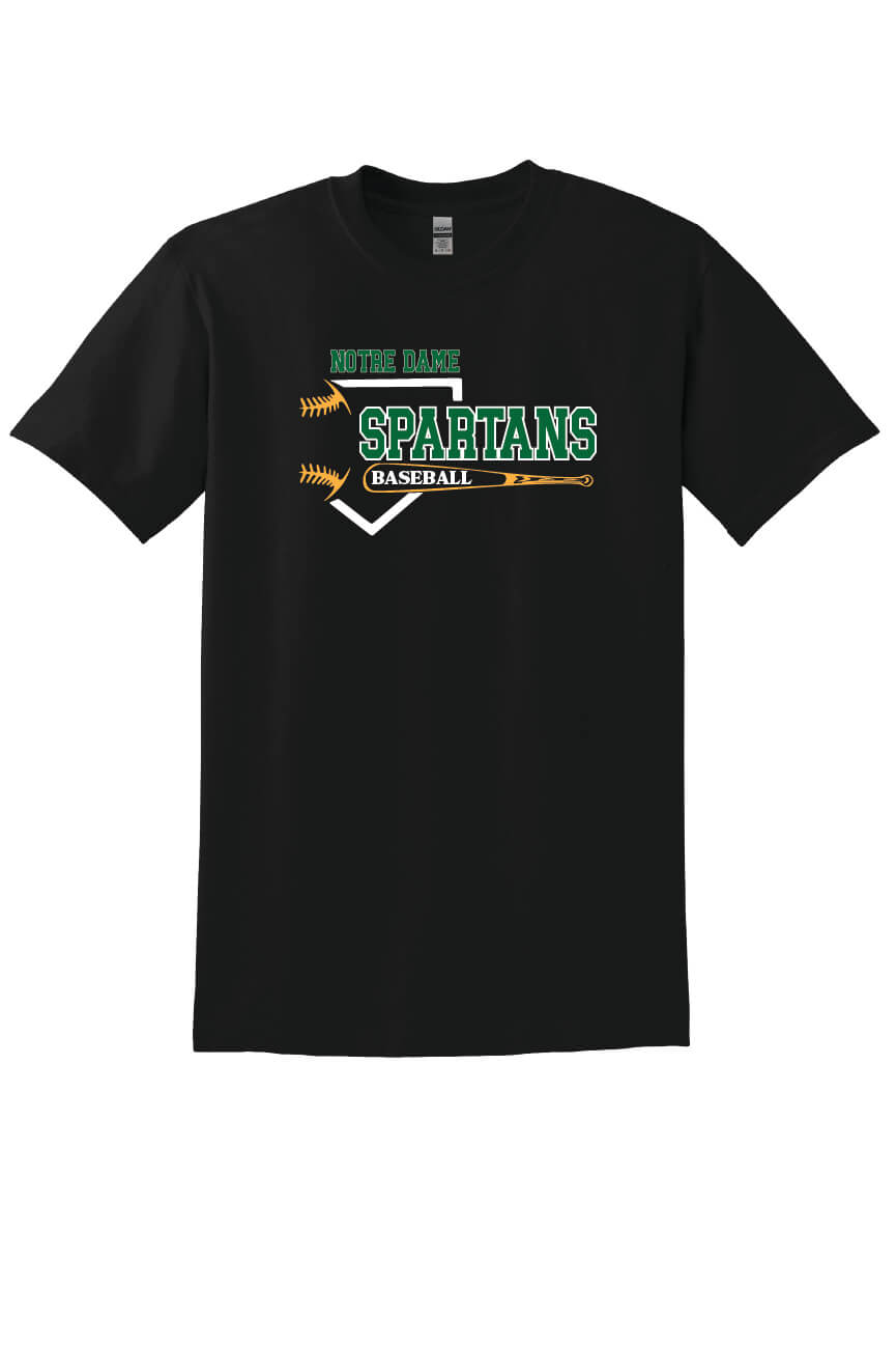 Notre Dame Baseball Short Sleeve T-Shirt (Youth) black, front