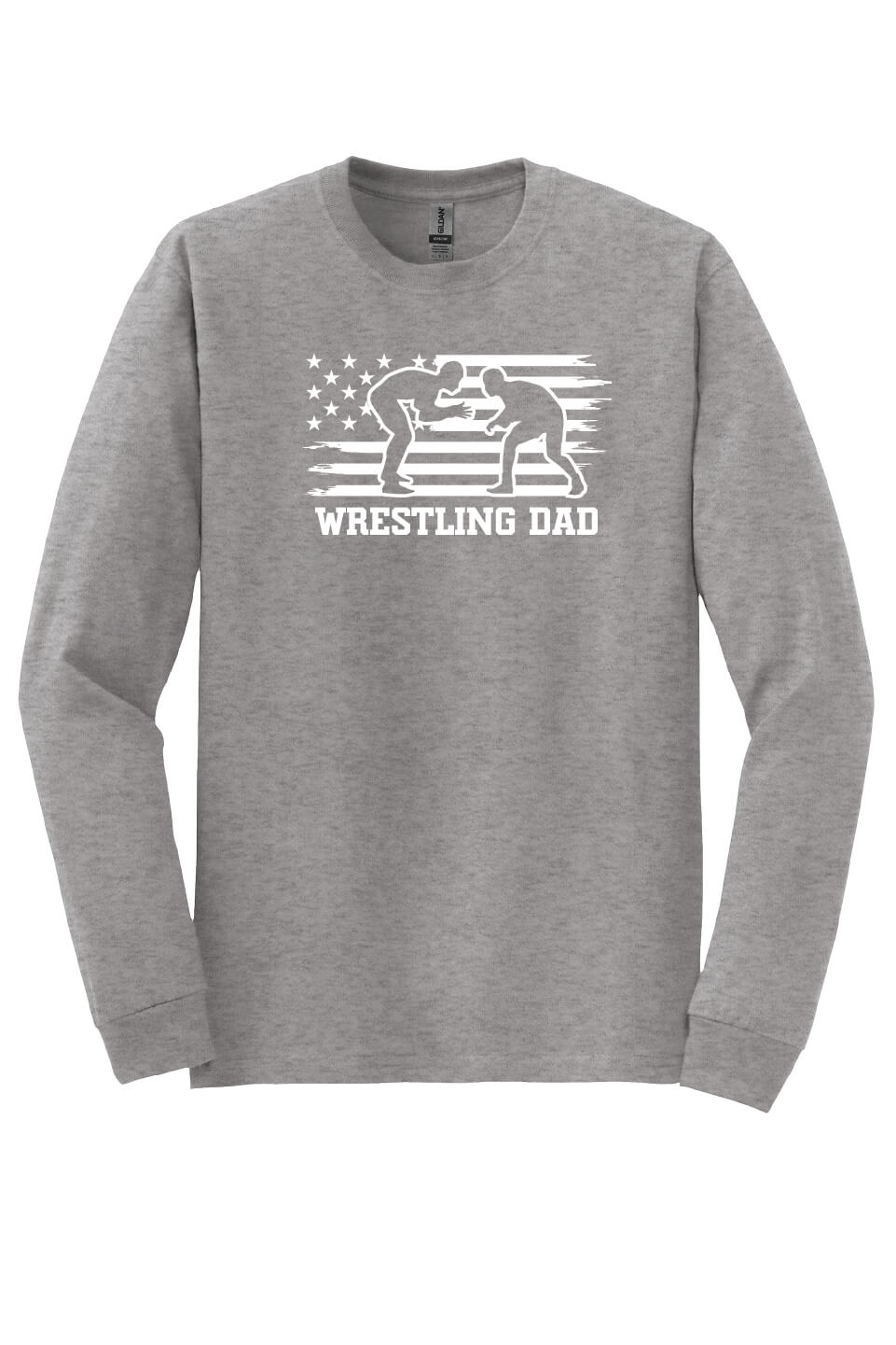 Wrestling Dad Long Sleeve T-Shirt gray