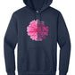 Flower Quote Hoodie navy