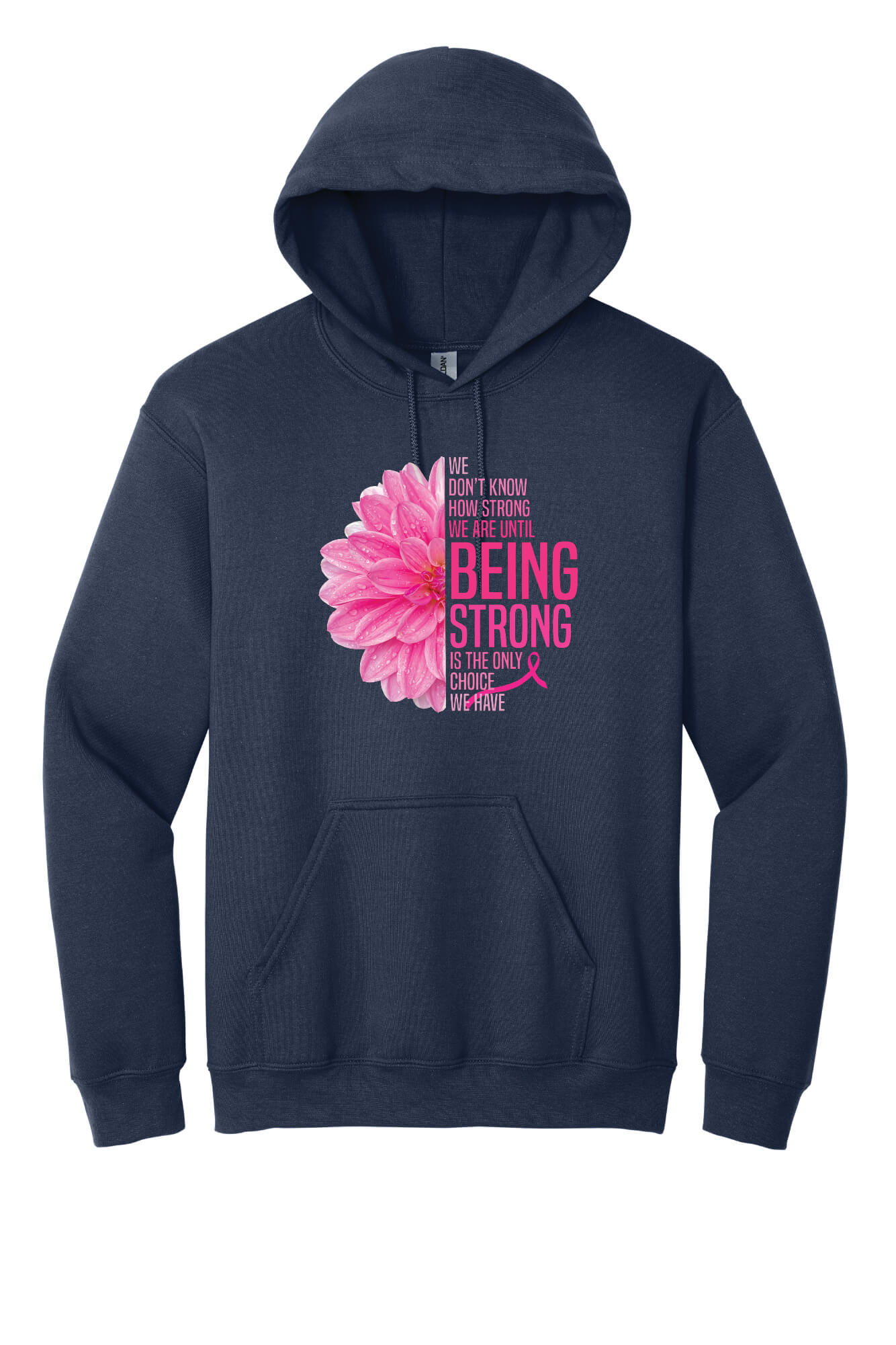 Flower Quote Hoodie navy