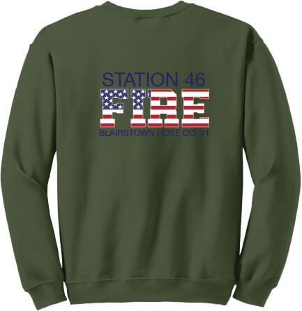 Crewneck Sweatshirt military green back