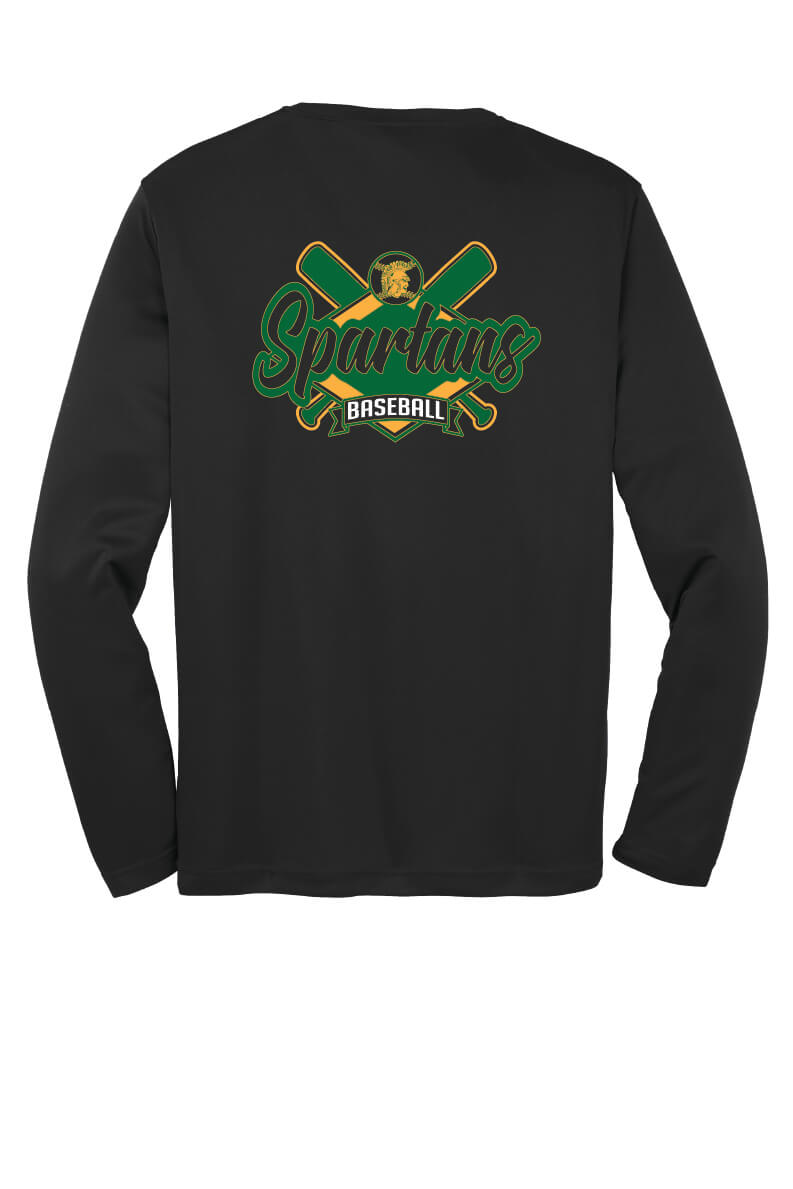 Spartans Baseball Sport Tek Competitor Long Sleeve Shirt (Youth)