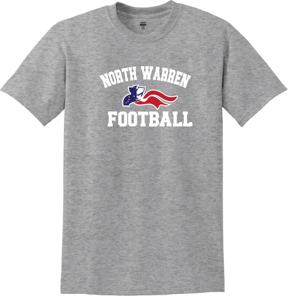 North Warren Patriots Football Short Sleeve T-Shirt gray