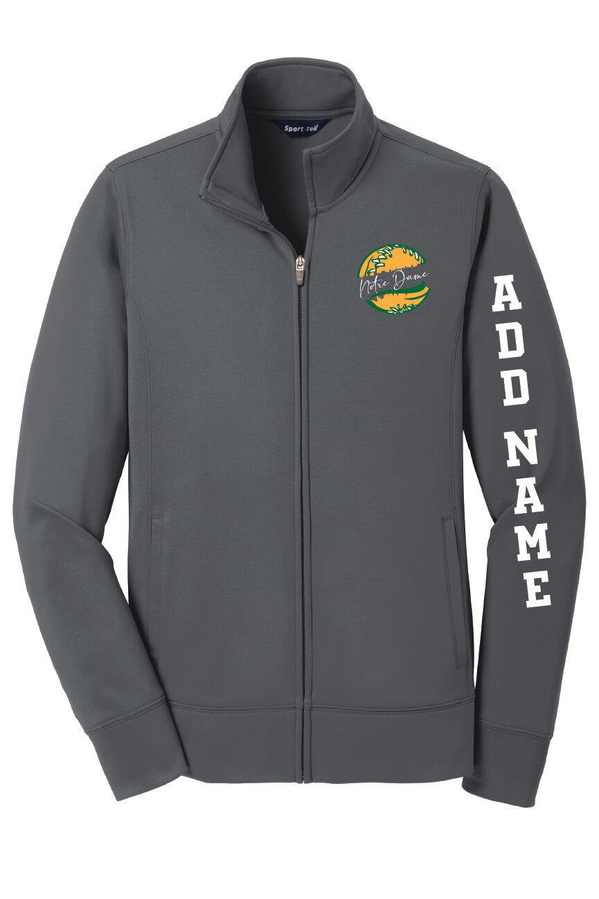 Notre Dame Sport Wick Full Zip Jacket (Ladies) gray, front