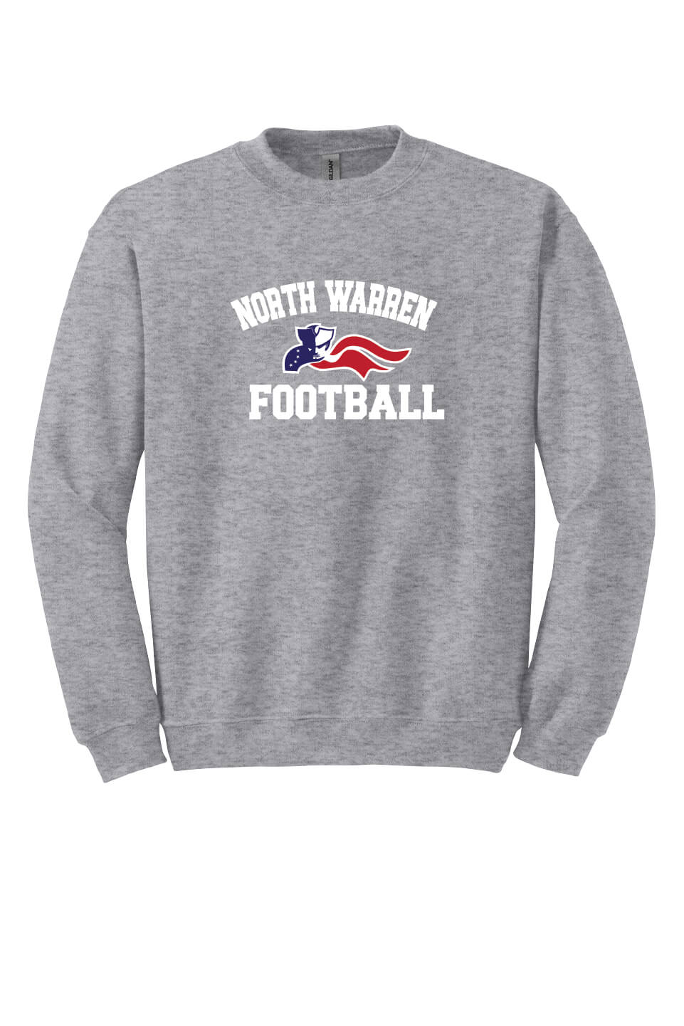 North Warren Patriots Football Crewneck Sweatshirt (Youth) gray