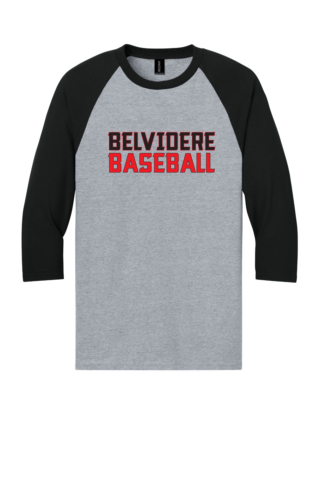Belvidere Baseball II Heavy Cotton™ 3/4-Sleeve Raglan T-Shirt