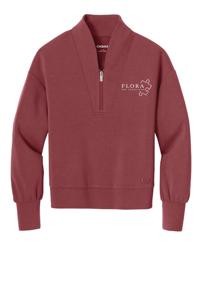 Flora and Associates Ladies Transcend 1/4 Zip Sweatshirt