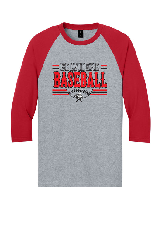 Belvidere Baseball Heavy Cotton™ 3/4-Sleeve Raglan T-Shirt